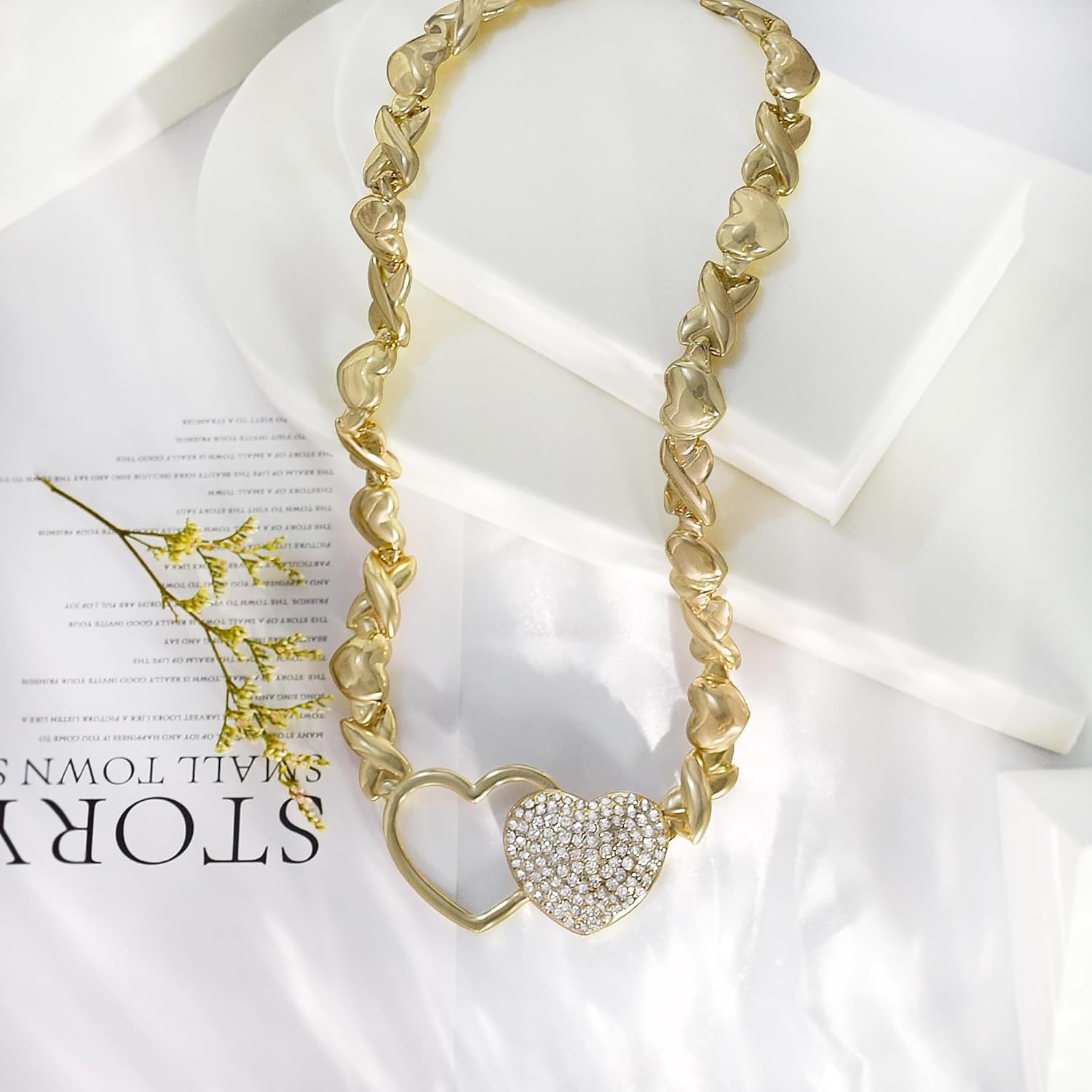Gold Jewelry Set 18K Gold Accessories for Women Jewelry Set Wedding Bridal Fashion Jewelry Sets Women Accessories Bracelets Earrings and Rings Sweetheart Gifts