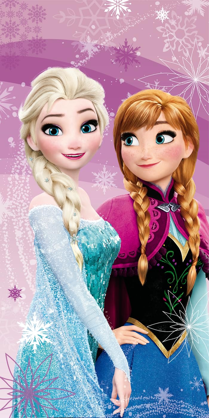Disney Frozen Anna Elsa Telo da bagno ultra morbido 100% cotone – Grande 70 x 140 cm per ragazze nuoto, doccia e piscina