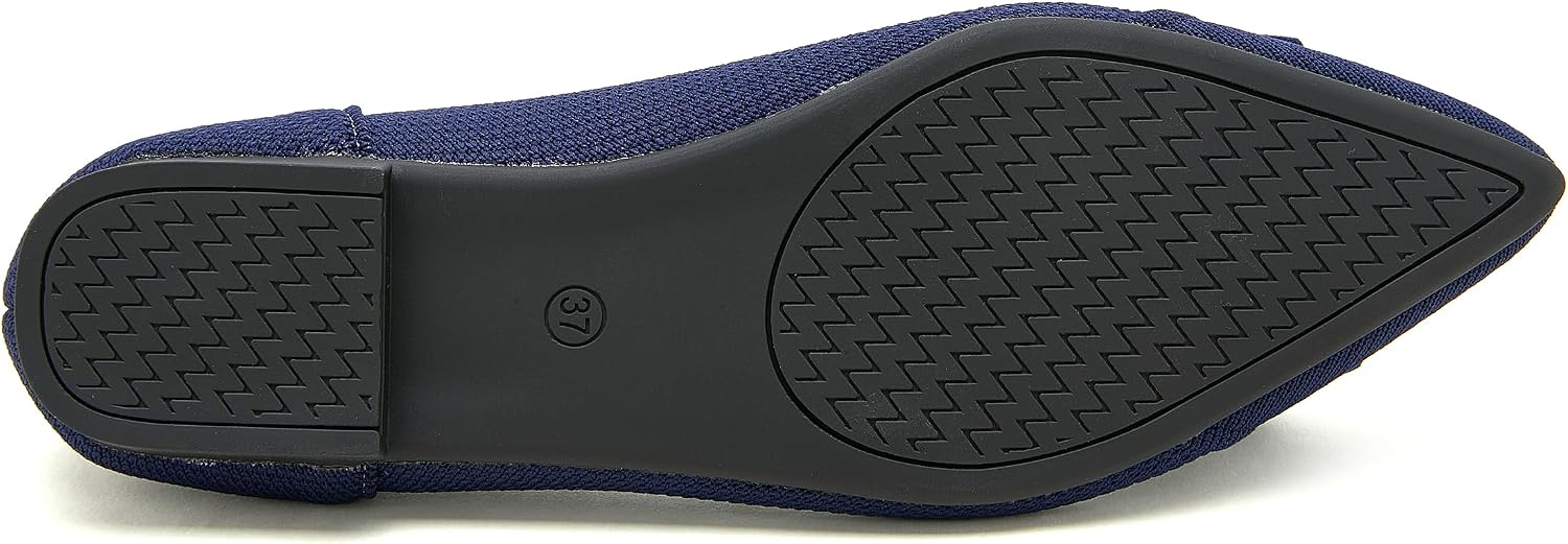 Womens Flats Shoes Pointed Toe Knit Mesh Ballet Flats with Bowknot Comfortable Dressy Washable Flat