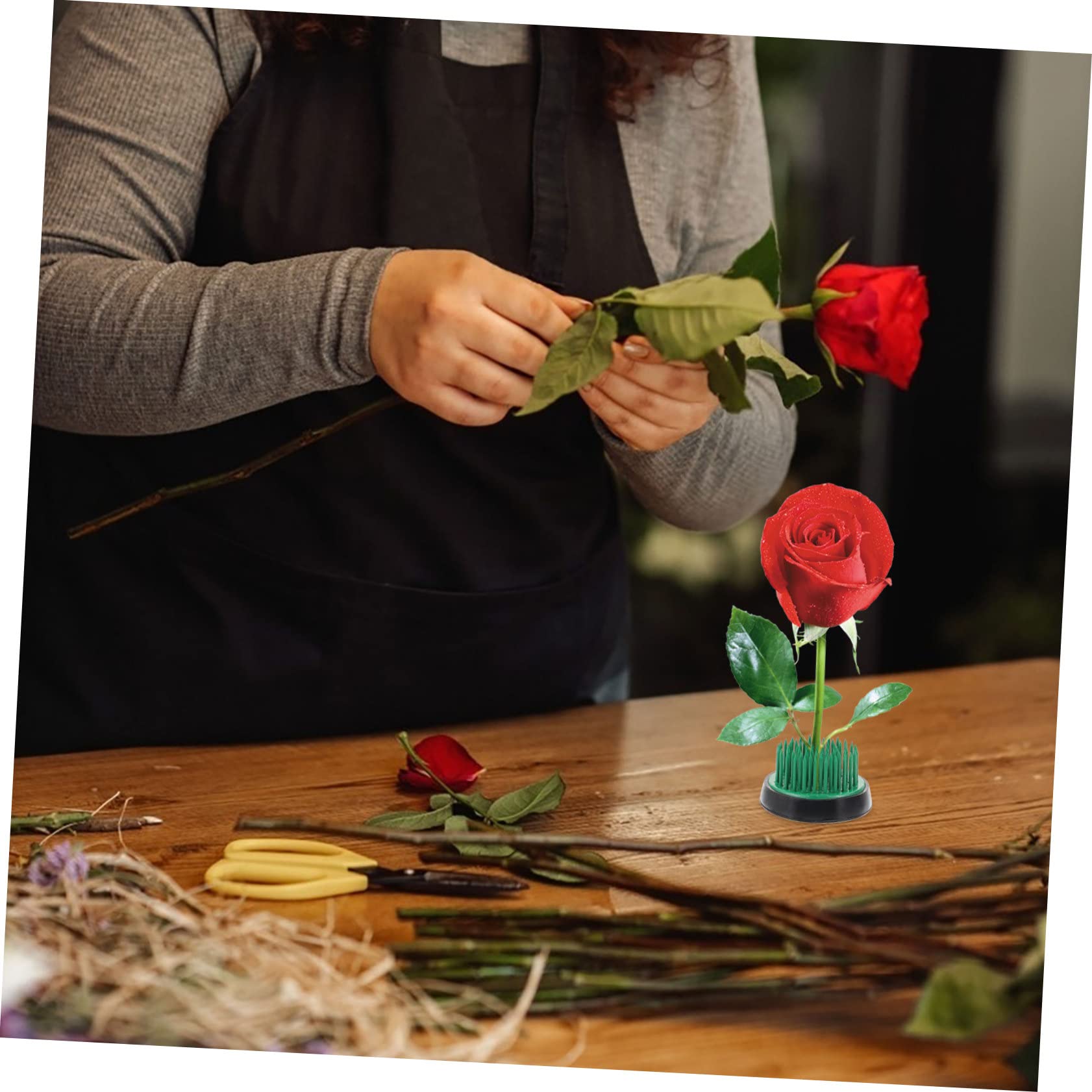 BELLIFFY Floral Arrangement Holder Flower Frog Flower Pin Holder Brass Rubber Fixing Tool