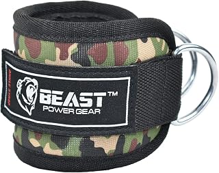Beastpowergear Padded Ankle Strap Single & Pair for Cable Machine, Kickbacks, Glutes, Abs and Hip Workouts, Leg Extensions Adjustable strap for Men Women