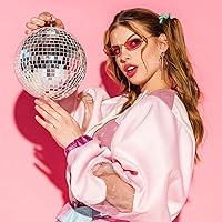 Vista 5 de SATINIOR 3000 piezas de azulejos de espejo de bola de discoteca autoadhesivos para manualidades, adhesivos pequeños de bola de discoteca de 5 x 5