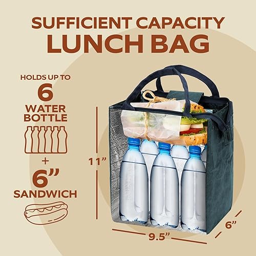 Miniatura 63 de VonNova Lonchera aislada para mujer con aislamiento térmico de alta calidad de 0.157 in, bonita bolsa de almuerzo grande de 7 litros para oficina