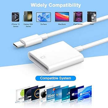 USB C SD Card Reader For IPhone 15 IPad Mac 3 In 1 USB-C Memory Trail Camera Card Adapter With Dual Slots & USB Port For Mac MacBook Pro/Air/Mini Android Laptop More