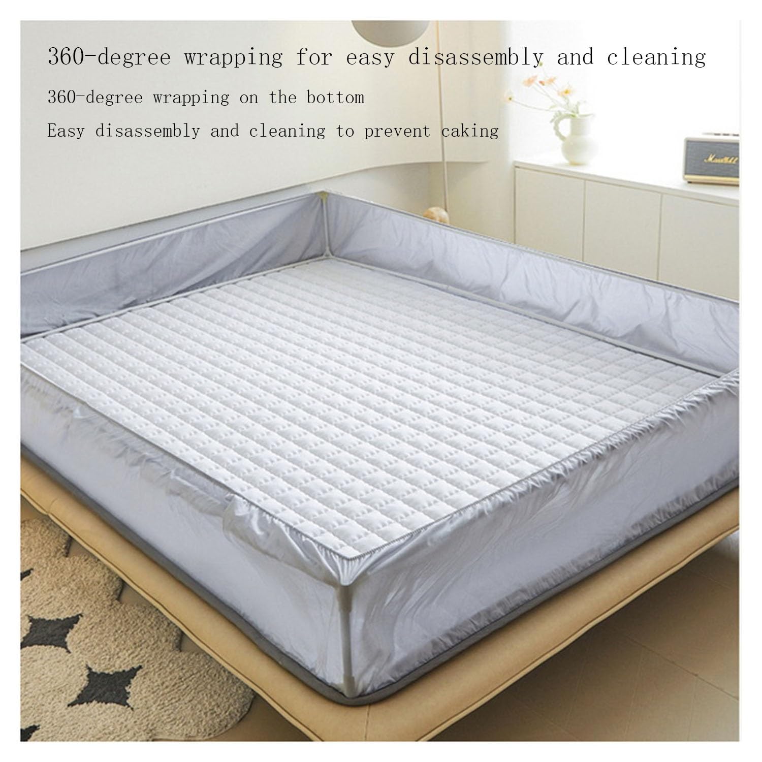 Set coprimaterasso con Angoli Profondi 100x200-200x220 cm con federe trapuntate, Impermeabili e antimacchia (Giallo, 180x200 cm)