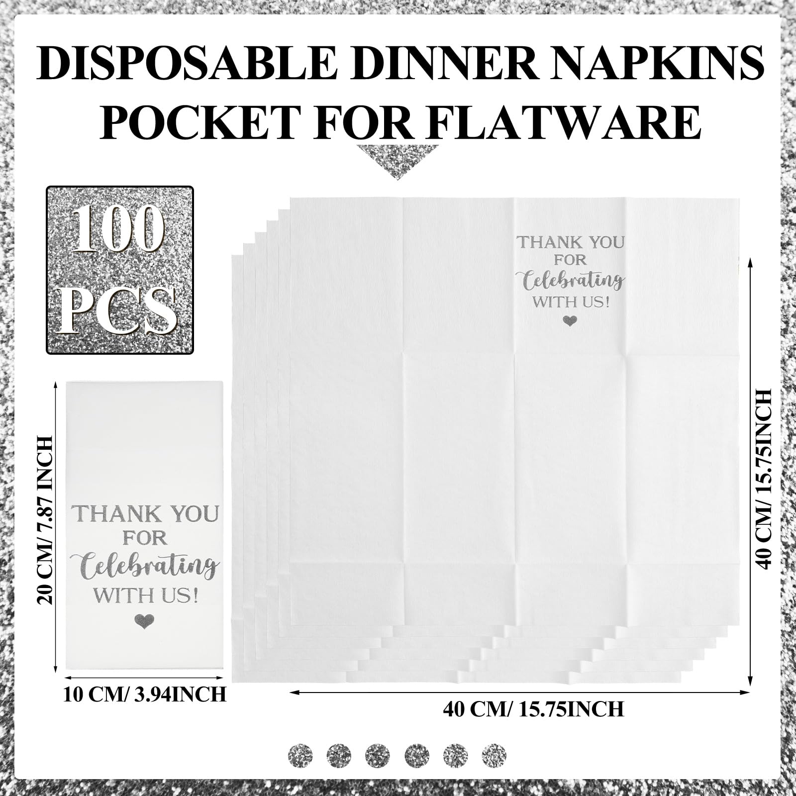 Fuutreo 100 servilletas desechables de lino para boda, servilletas de cena desechables con bolsillo para cubiertos, servilletas de papel Airlaid, servilletas de cena absorbentes para bodas, despedidas
