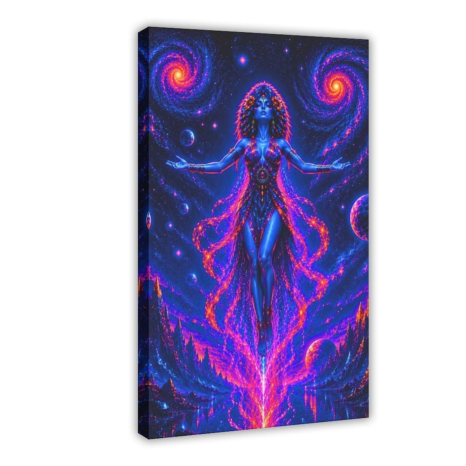 Ywtjax Frame-Style Cosmic Ascension Goddess Poster Canvas Poster For Home Decor Gift