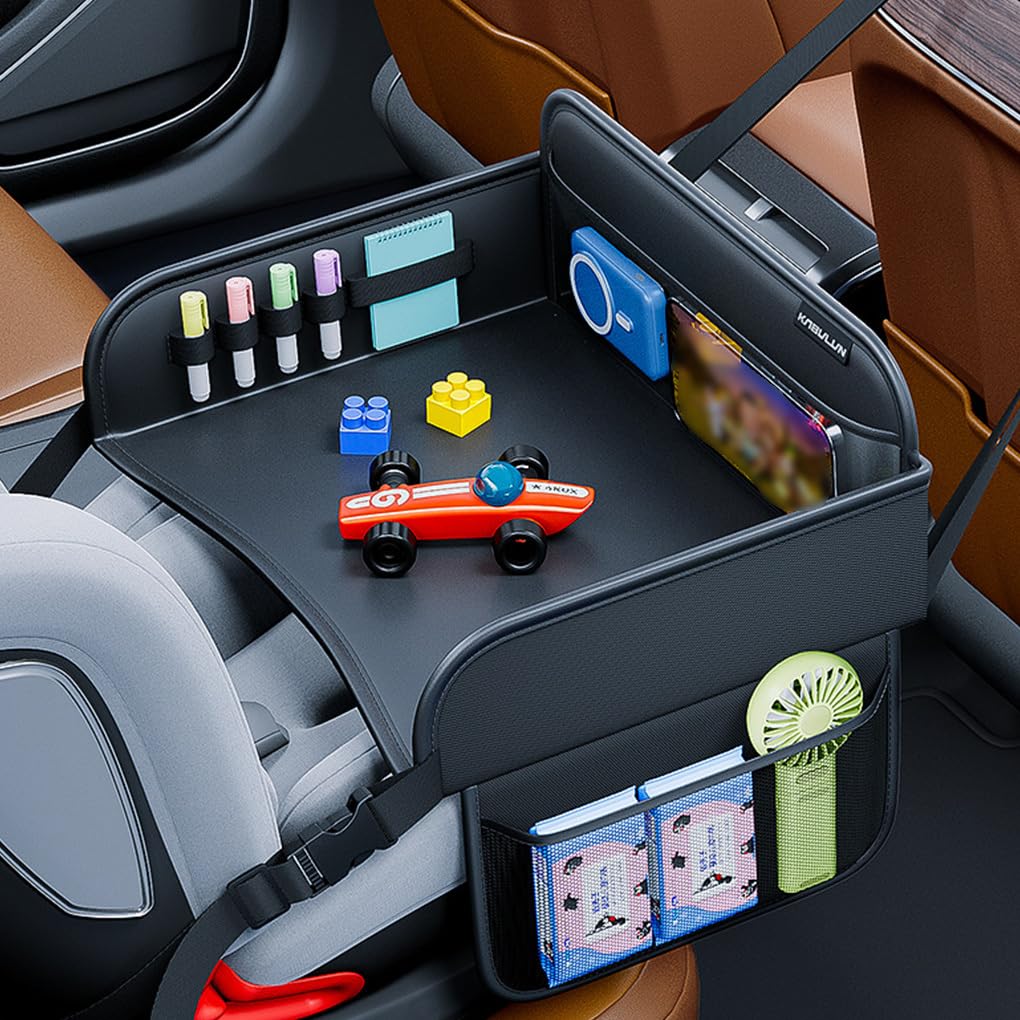Tavolo da pranzo per bambini con schienale per seggiolino auto sicuro e resistente, rialzato per la sicurezza degli spuntini, utilizzabile anche come