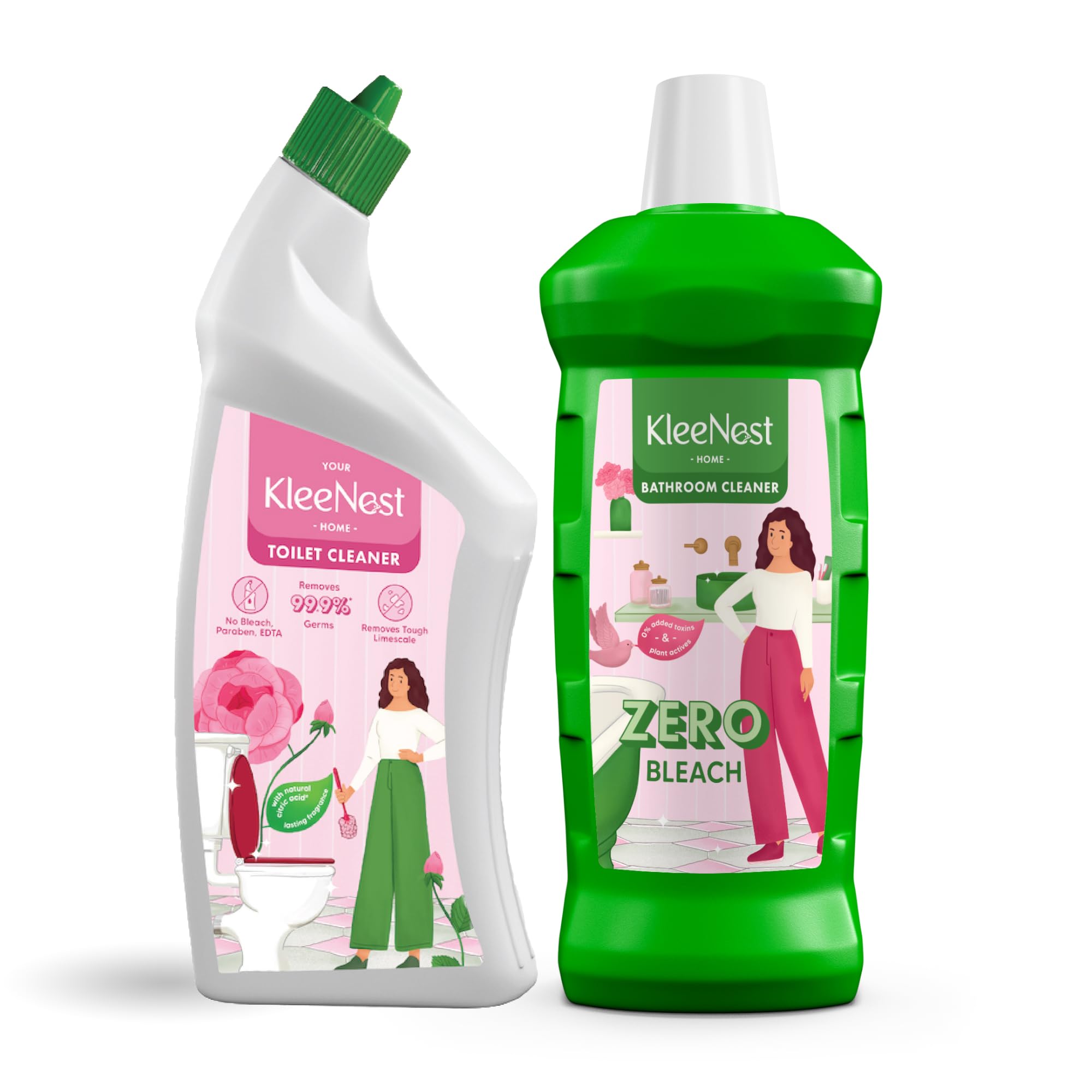 Kleenest Bathroom Cleaner and Toilet Cleaner Combo, Zero Bleach, Plant-Based, Rose Fragrance-image-30