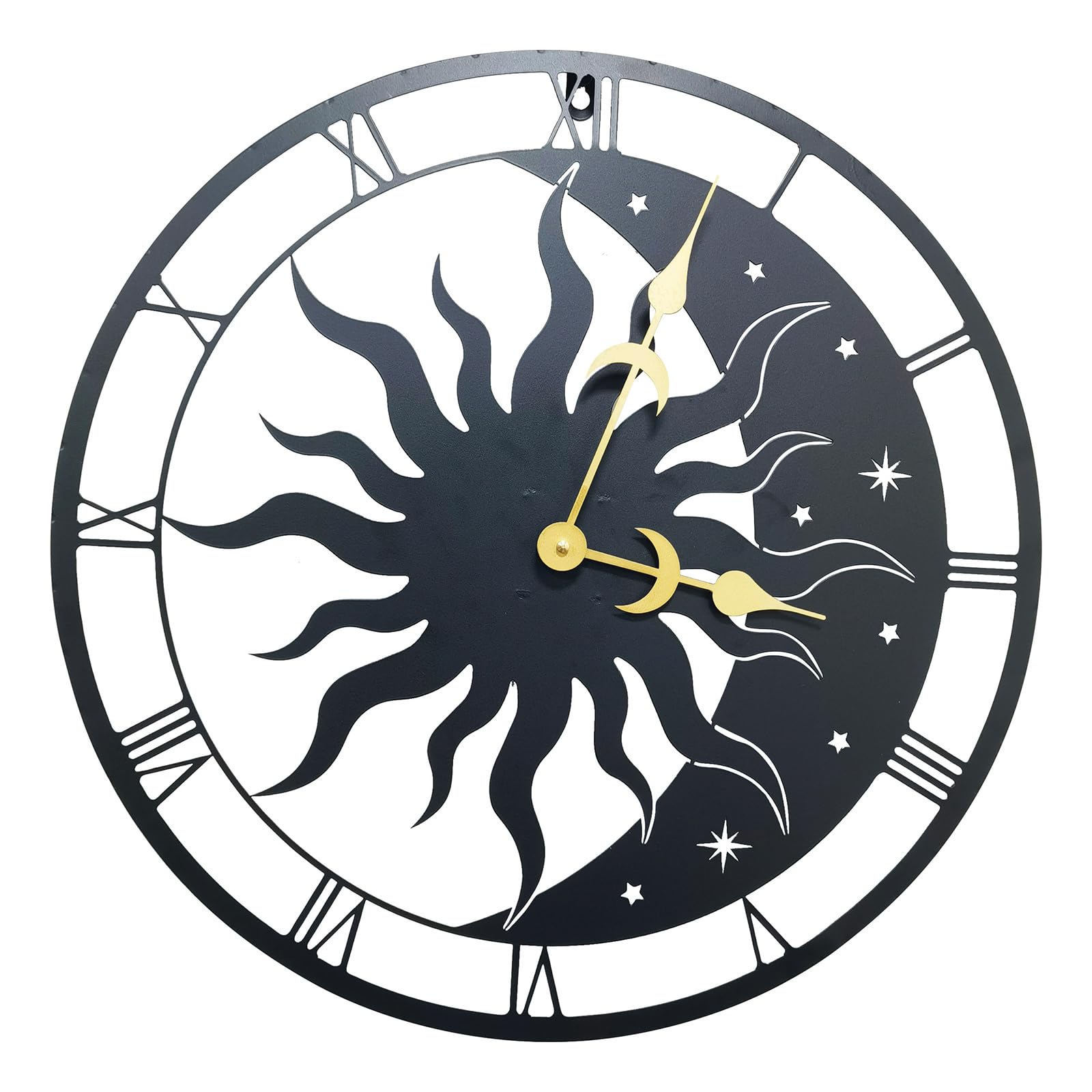 Primus Home & Garden Black Primus Silhouette Wall Clock, Metal, 50Cm