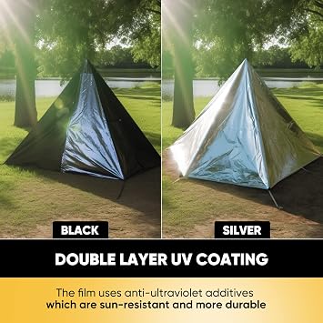 GZBtech 10Mil Heavy Duty Tarp 15x25FT 2Pack, Waterproof Thick Silver&Black Plastic Tarpaulin Cover for Outdoor Patio Garden Use, UV Resistant,Poly Tarps for Trailer Car Truck Bike