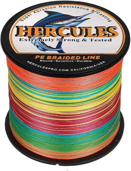 HERCULES, Lenza da pesca intrecciata super resistente a 4 fili da 2,7 kg a 45,4 kg per acqua salata, 100 m/300 m/500 m/1000 m, diam# 0,08 mm - 0,55 mm, alta qualità - 4