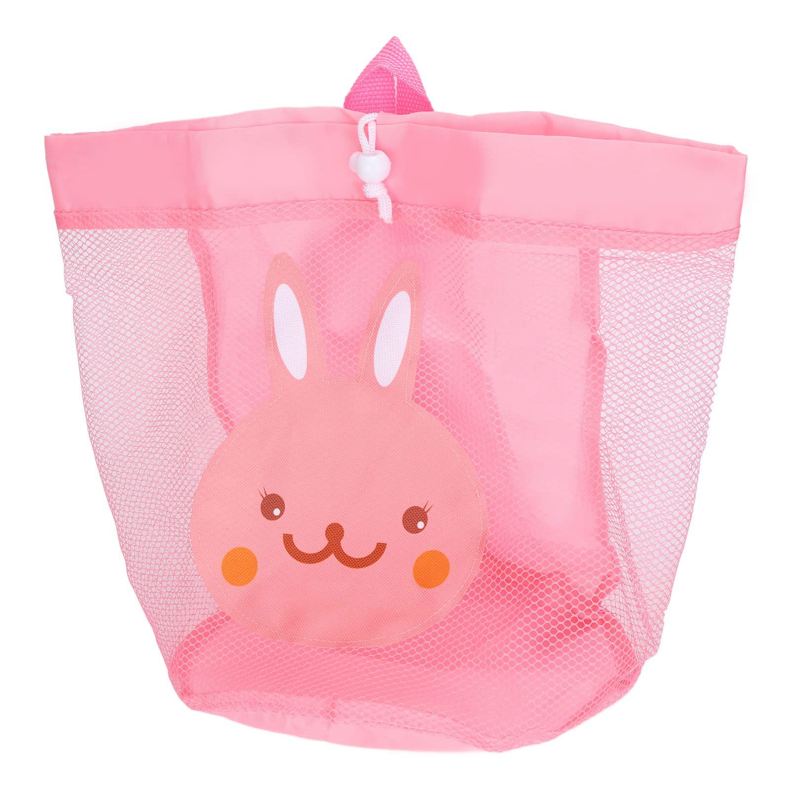 Bolsa de Malla de Playa de Juguete para Niños, Mochila de Playa con Cordón Secado Rápido Uso en Seco Húmedo Plegable Uso Amplio Transpirable con Correa para el Hombro para Nadar Y Viajar(rosado)