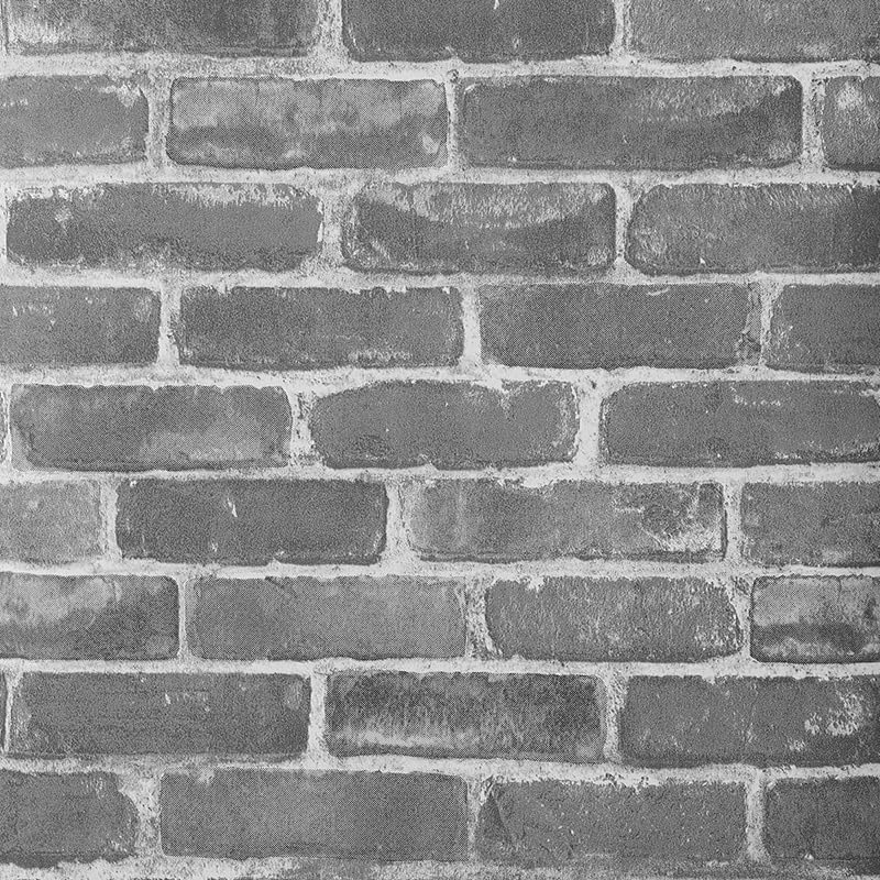 Cathpetic Black Grey Brick Wallpaper Textured Vintage Rustic 3D Brick Effect Wallpaper for Fireplace Living Room Bedroom Kitchen Cafe Decoration,53 x 950cm 1 Roll — image 1