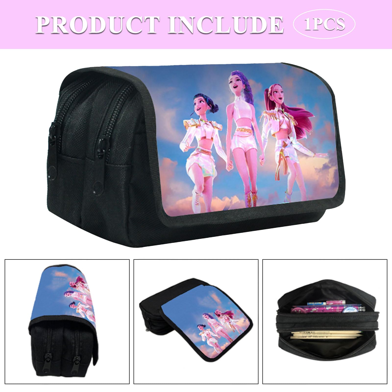 Trousse Scolaire Cartoon Grande Capacité Double Fermeture Éclair pour Enfants