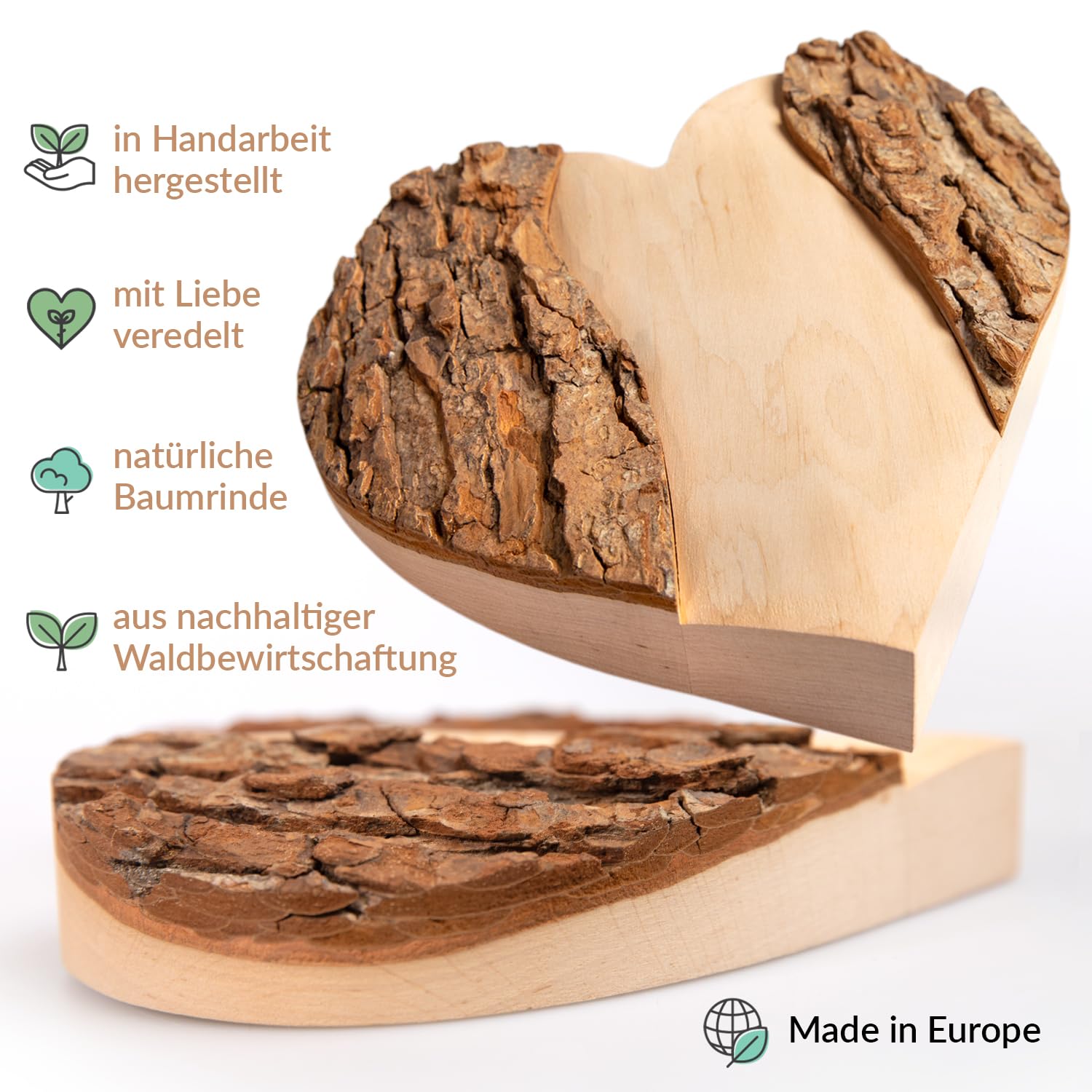 Holz Herz mit Gravur als personalisiertes Geschenk für Eltern I Individuell anpassbar I Geschenke zur Geburt für Mama und Papa I Geburtstagsgeschenk für die Großeltern