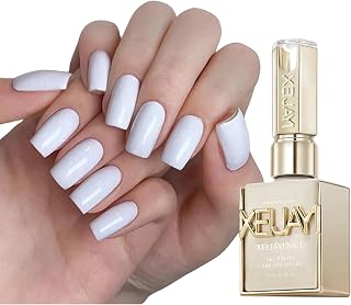 Xeijayi Pure White Gel Nail Polish 15ml – Opaque White Soak-Off UV/LED, Self-Leveling, Quick Cure, Long-Lasting & Chip-Resistant – Perfect for French Tips, Line Art & Full Coverage (0.5 fl oz)
