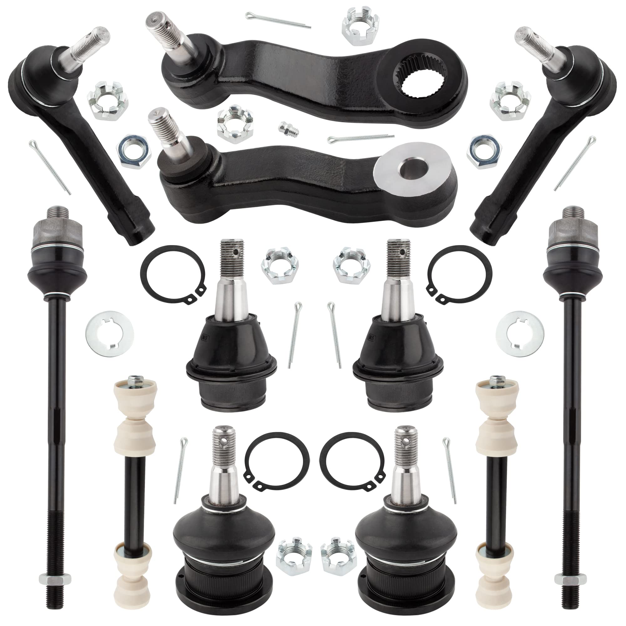 BOXI 12pcs Front Ball Joints Sway Bars Tie Rod Idler Arm for Cadillac Escalade ESV EXT/for Chevy Avalanche 1500 Silverado 1500 Suburban 1500 Tahoe/for GMC Sierra 1500 Yukon Yukon XL 1500 | K6541