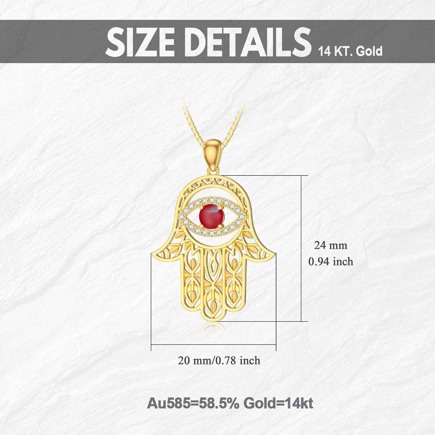 Hamsa Hand Necklaces For Women 925 Sterling Silver Hand Of Fatima With Evil Eye Birthstone Protection Third Eye Hamsa Pendant for her - Image 4