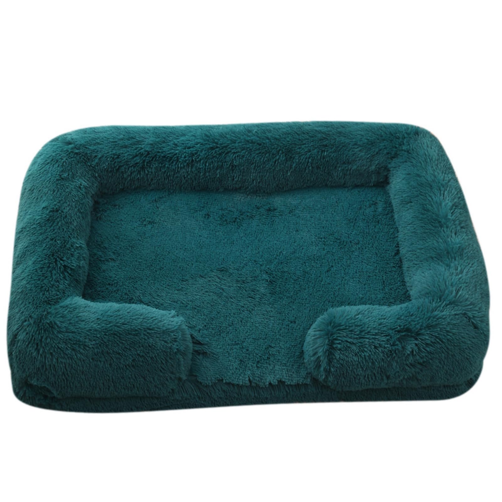 Hixingo Pet Bed Washable for Cat Dog, Anti Anxiety Calming Fluffy Puppy Bed Soft Plush Dog Mattress Warm Fluffy Pad Kitten for Living Room, Bedroom, Balcony, Balcony (Dark green,120 * 80 * 20CM)