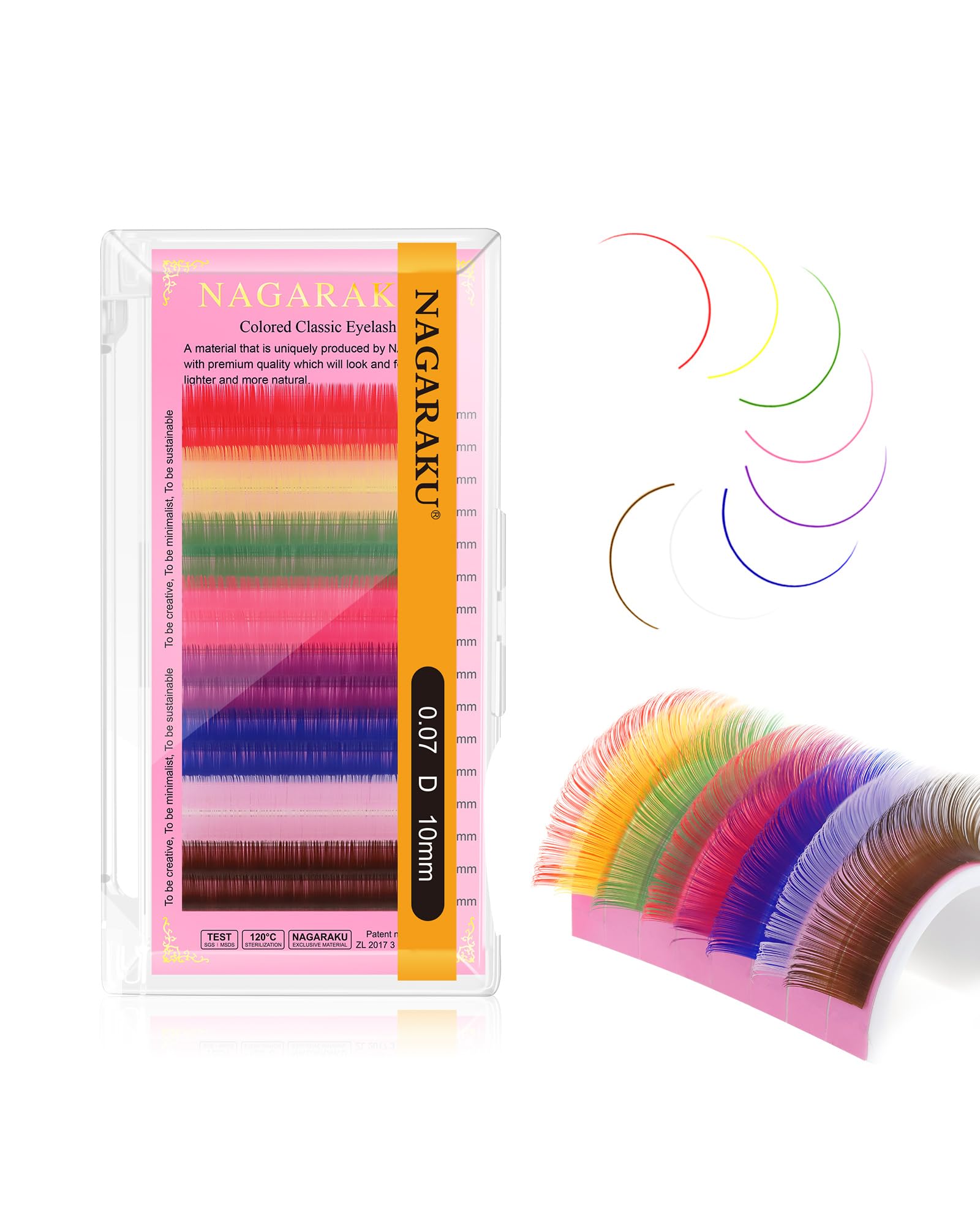 Colored Eyelash Extensions 8 Colors Rainbow 0.07mm D curl 10mm Purple Blue Pink Brown Individual Lashes Soft Natural Professional Salon Supplies