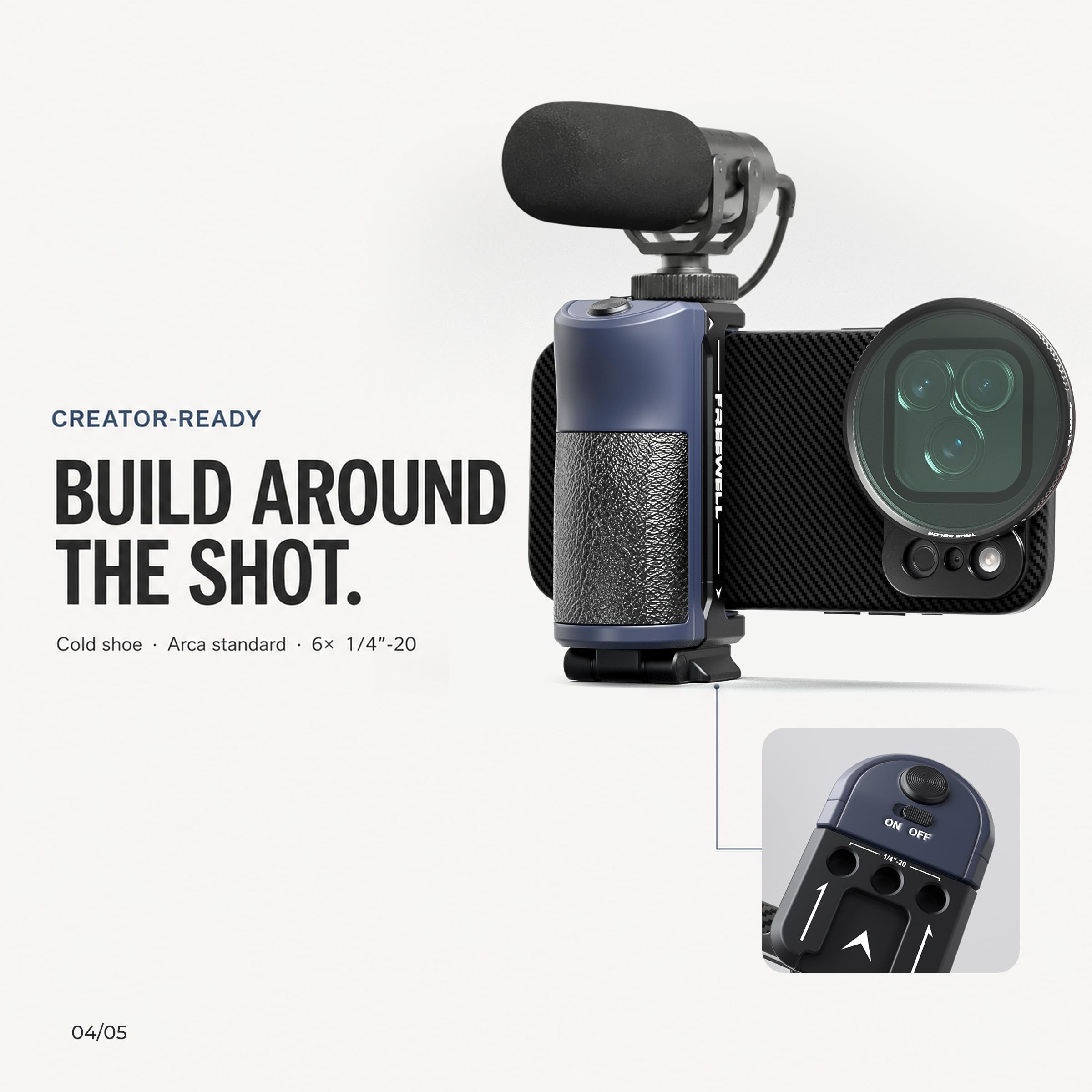 Freewell Versátil Bluetooth Smartphone Selfie Grip con estándar Arca