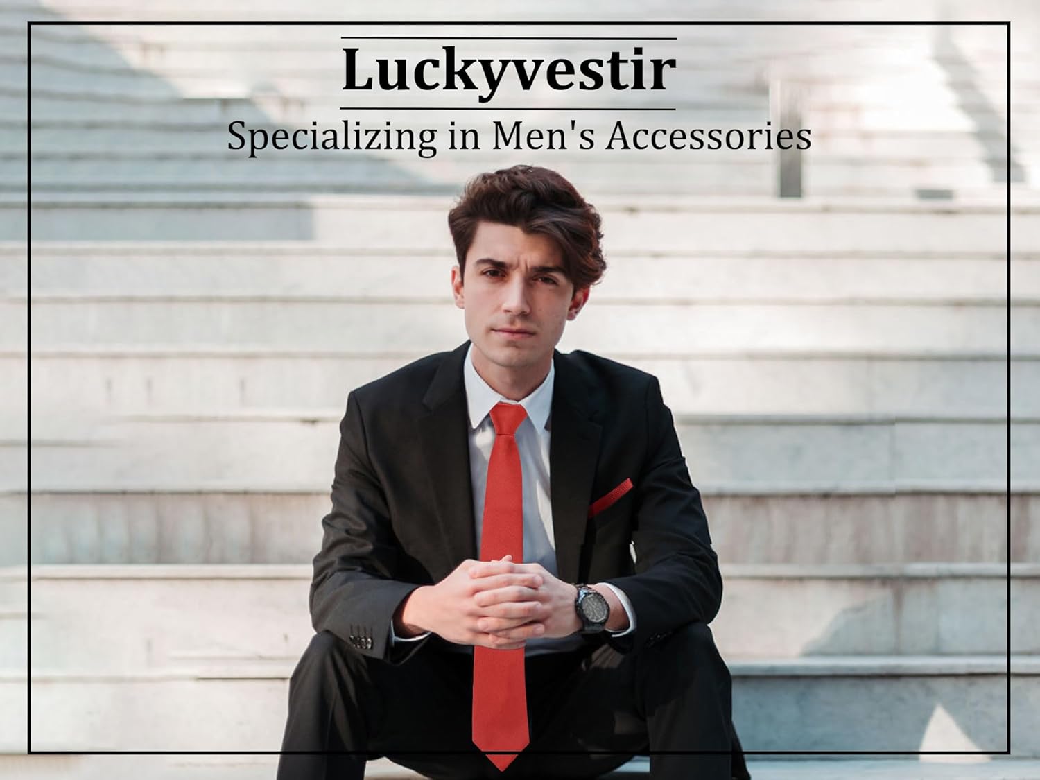 Black Ties for Men Solid Color Tie Formal Necktie for Business Wedding - Image 5