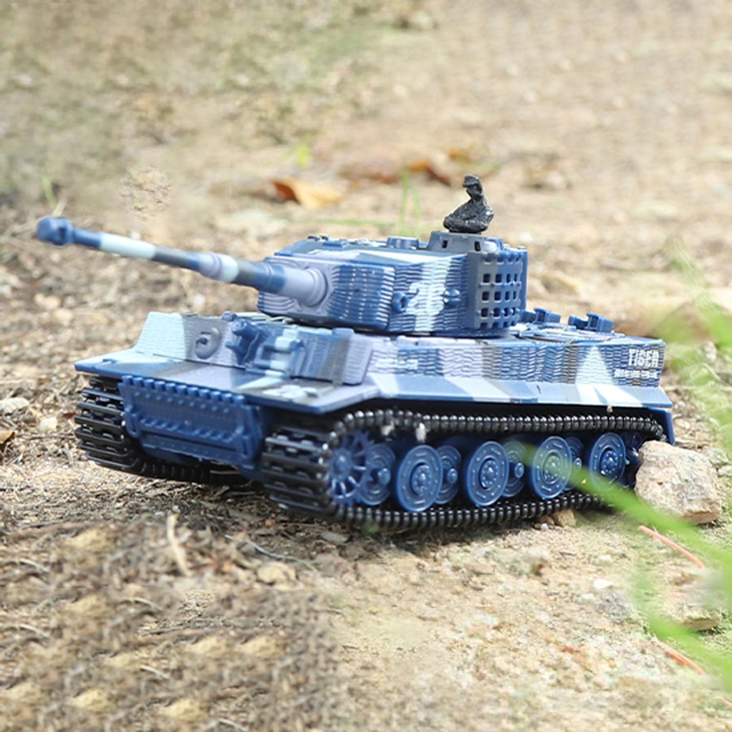 TOUCAN RC HOBBY RC 1:72 Panzer Spara Sound Turret Ruota 360°RTR Tigre Tedesca Colore Mimetico Blu
