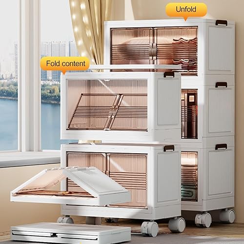Miniatura 4 de Organizador de armario con contenedores extraíbles, estante de almacenamiento apilable de 4 capas para sala de estar y dormitorio, fácil montaje