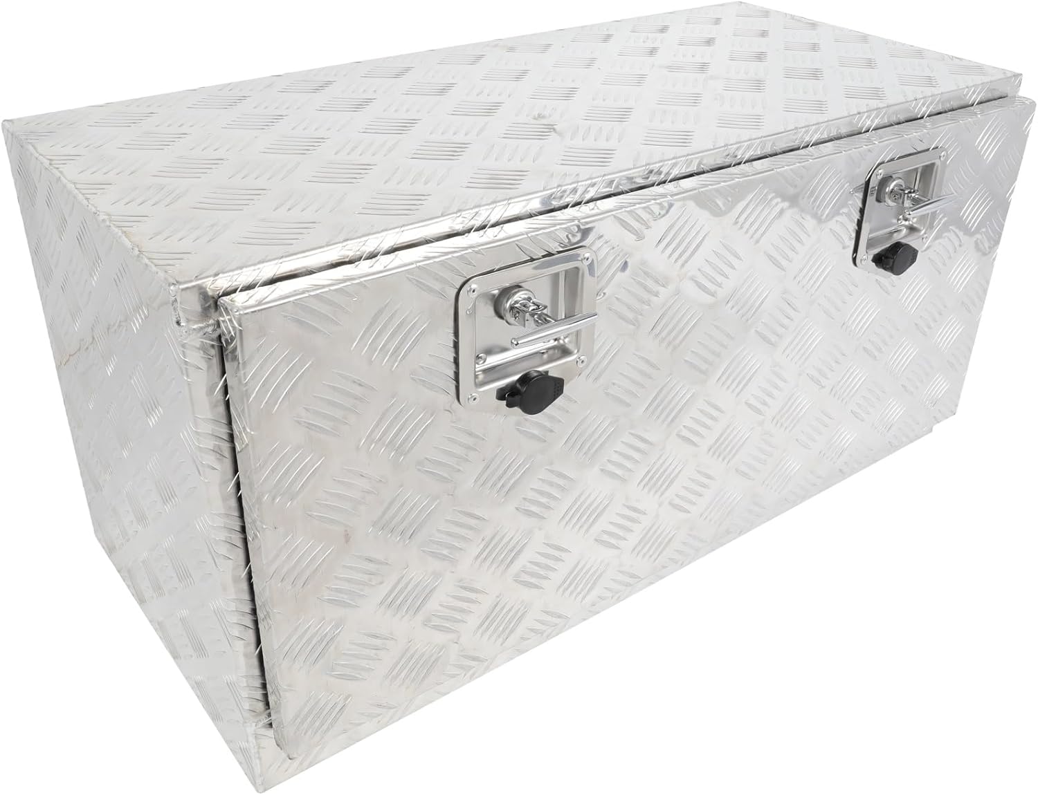 SCITOO 36-Inch Silver Heavy Duty Aluminum Truck Bed Tool Box For Pick Up Truck Bed RV Trailer Tool Box With Lock and Keys For Rectangle Plate Waterproof Underbody Toolboxes