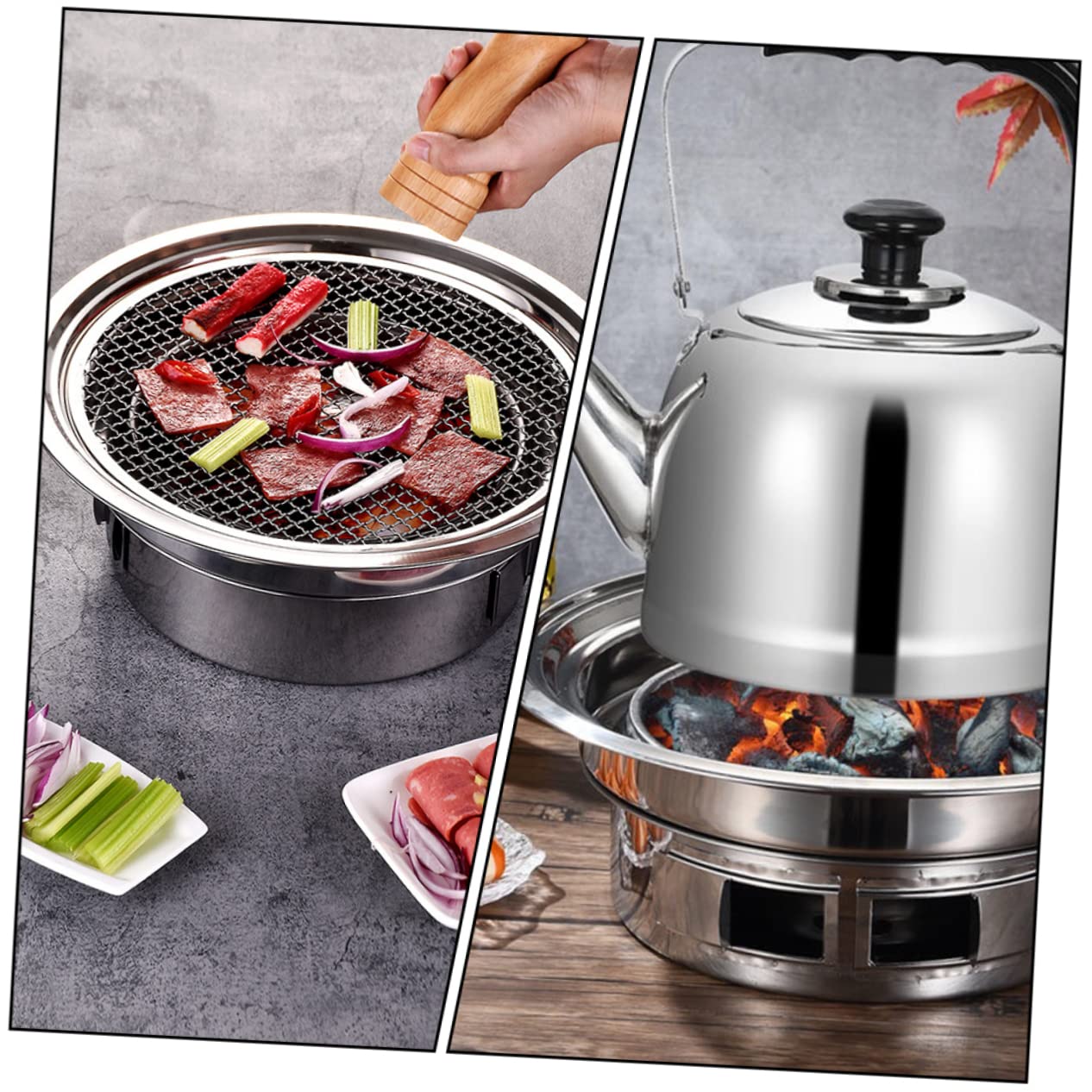 Gatuida 1 set Portatile Barbecue per Picnic e All Design Compatto e Leggero Facile da Trasportare e Riporre
