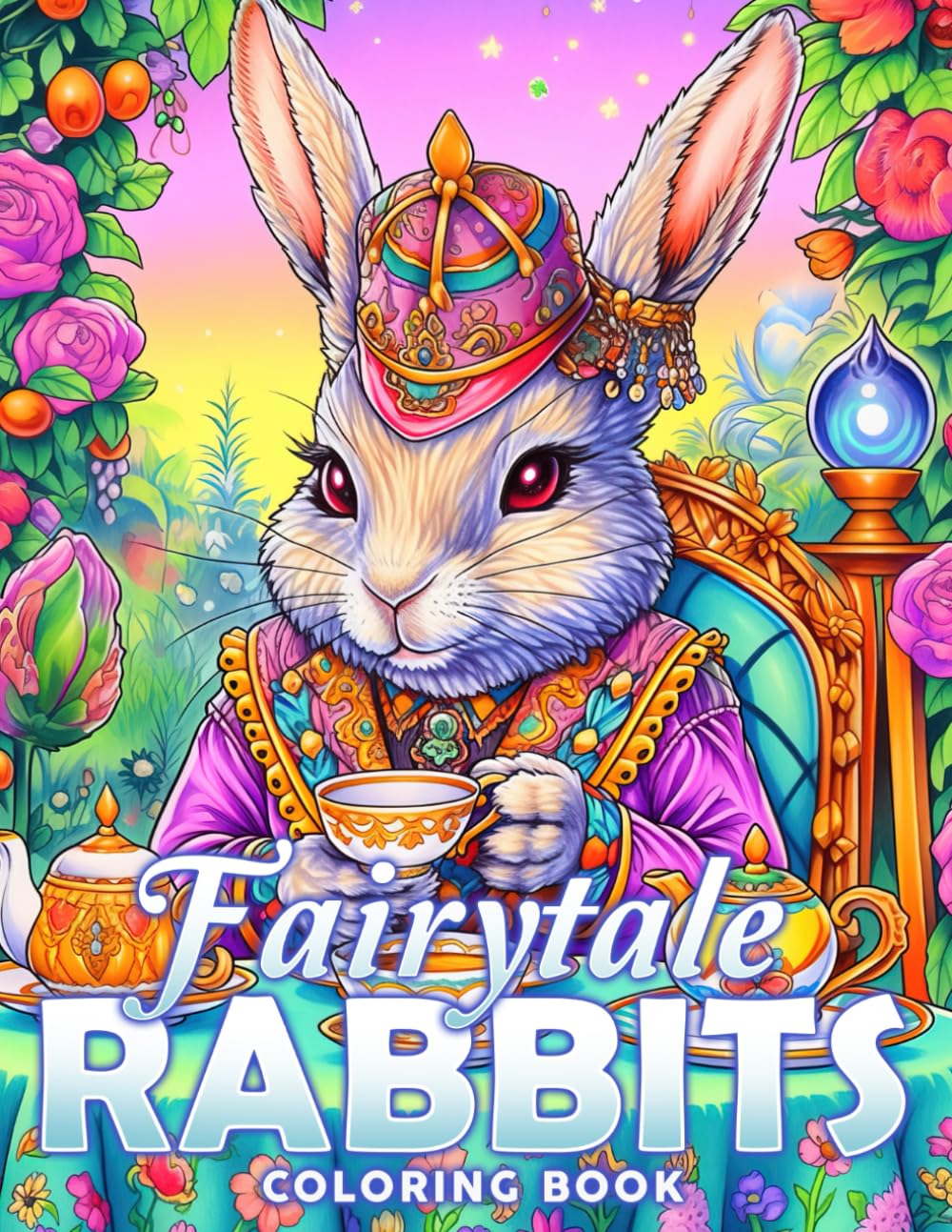 Fairytale Rabbits Coloring Book: Magical Animals Coloring Pages Featuring a Fantasy Adventure with Whimsical Bunny Kingdom Drawings for Kids, Teens, and Adults to Enjoy Fun and Creativity