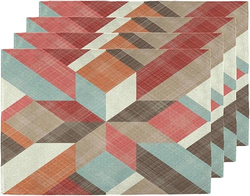 Funny Shape Theme Placemats Set of 4 Table Mats Washable Placemat Waterproof Place Mats for Party Home Dining Table Decor 18x12 in