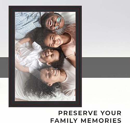 Miniatura 3 de Marco de fotos negro de madera real de 16 x 27 pulgadas de ancho de 1.25 pulgadas  Profundidad del marco interior de 0.5 pulgadas  Marco de fotos