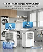 Vista 4 de Deshumidificador de 2000 pies cuadrados para sótano, deshumidificadores de 30 pintas para el hogar, habitación grande, dormitorio, baño