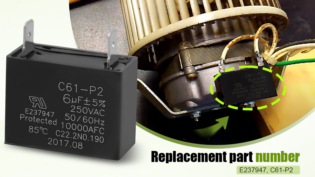 Amazon.com: E237947 C61-P2 Capacitor Fit for Most Motors