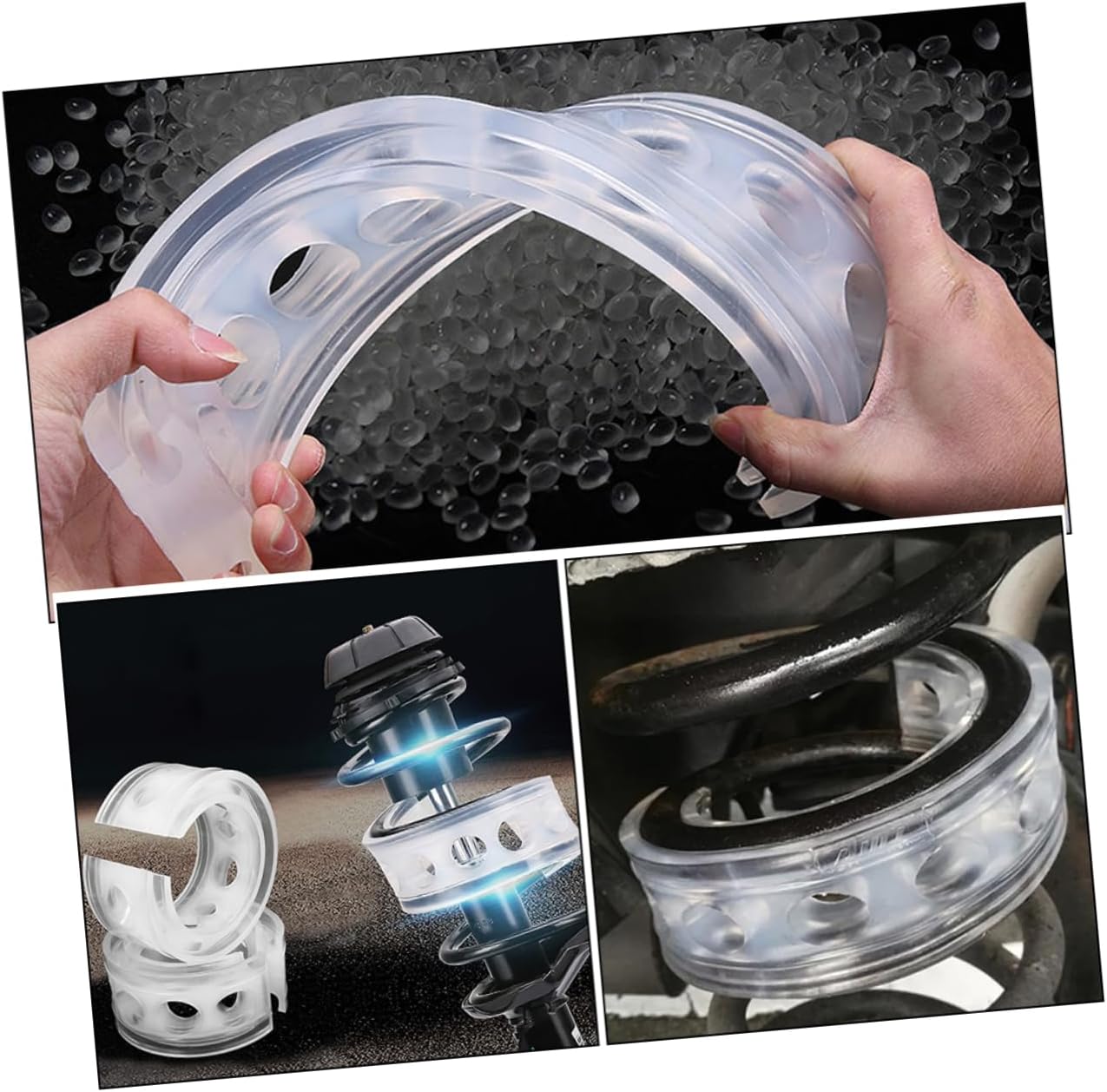 Cabilock 4pcs Car Spring Buffers Shock Bushings for Vibration Reduction Easy to Install Vehicle Spring Bumper Cushion for Enhanced Performance