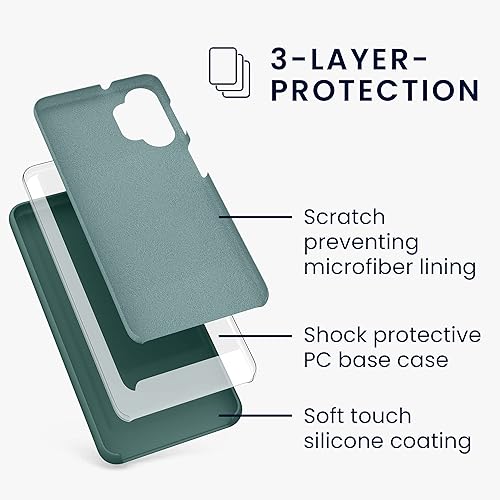 Miniatura 2 de kwmobile Funda compatible con Samsung Galaxy A32 5G - Funda de silicona TPU con acabado suave - Verde musgo