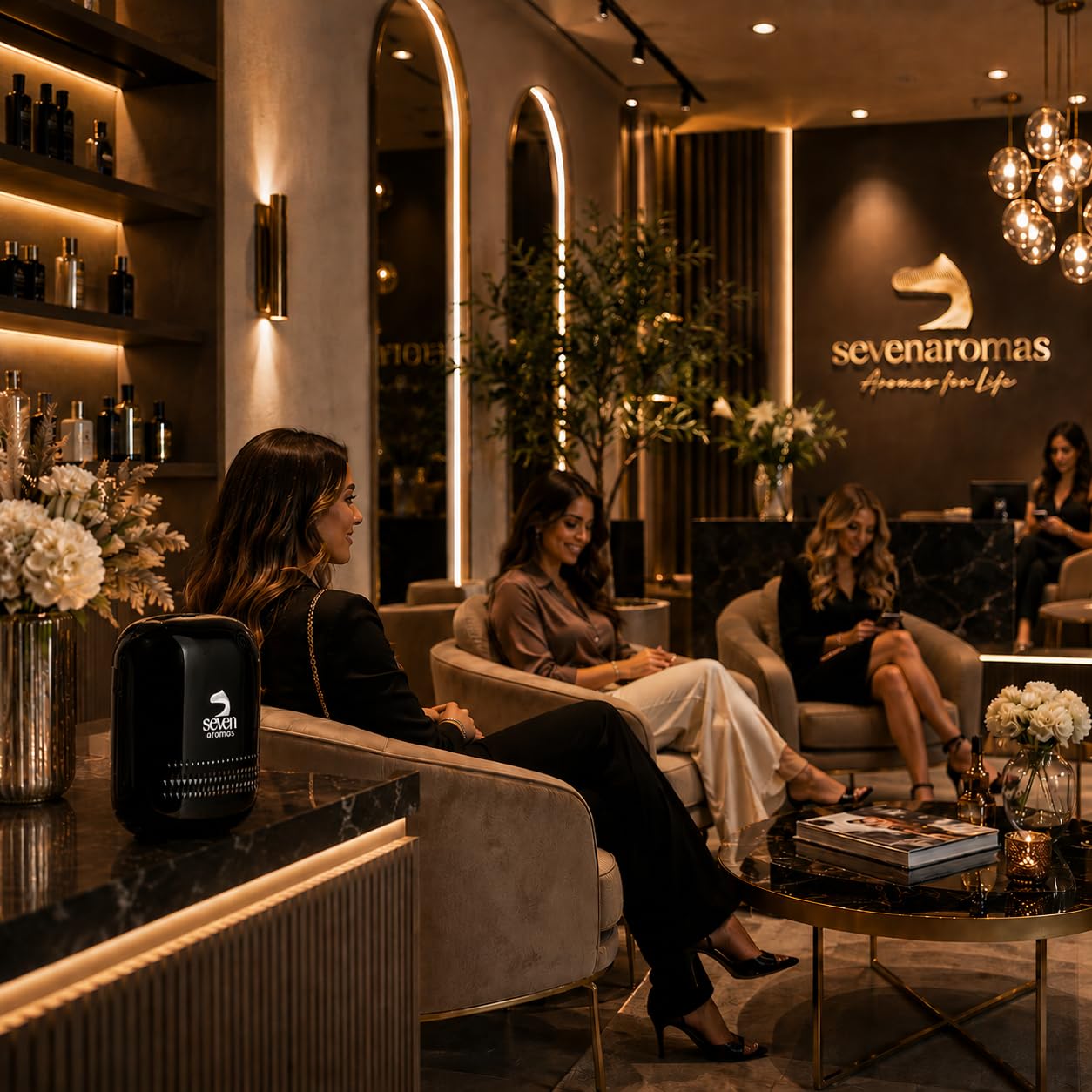 SEVENAROMAS SV720 - Difusor de aroma - Aplicación Bluetooth, máquina de aire para uso doméstico y comercial, cubre 2000 pies cuadrados, difusores portátiles sin agua para habitación grande (negro)