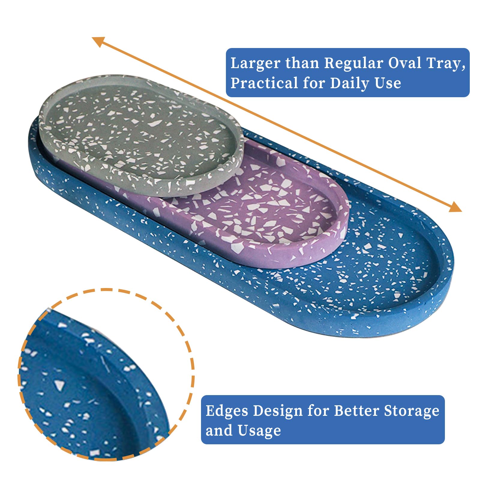 Wehous Large Oval Rolling Tray Mold - 13in Silicone Tray Molds with Edges for Epoxy Resin Craft & Home Decor - Image 4