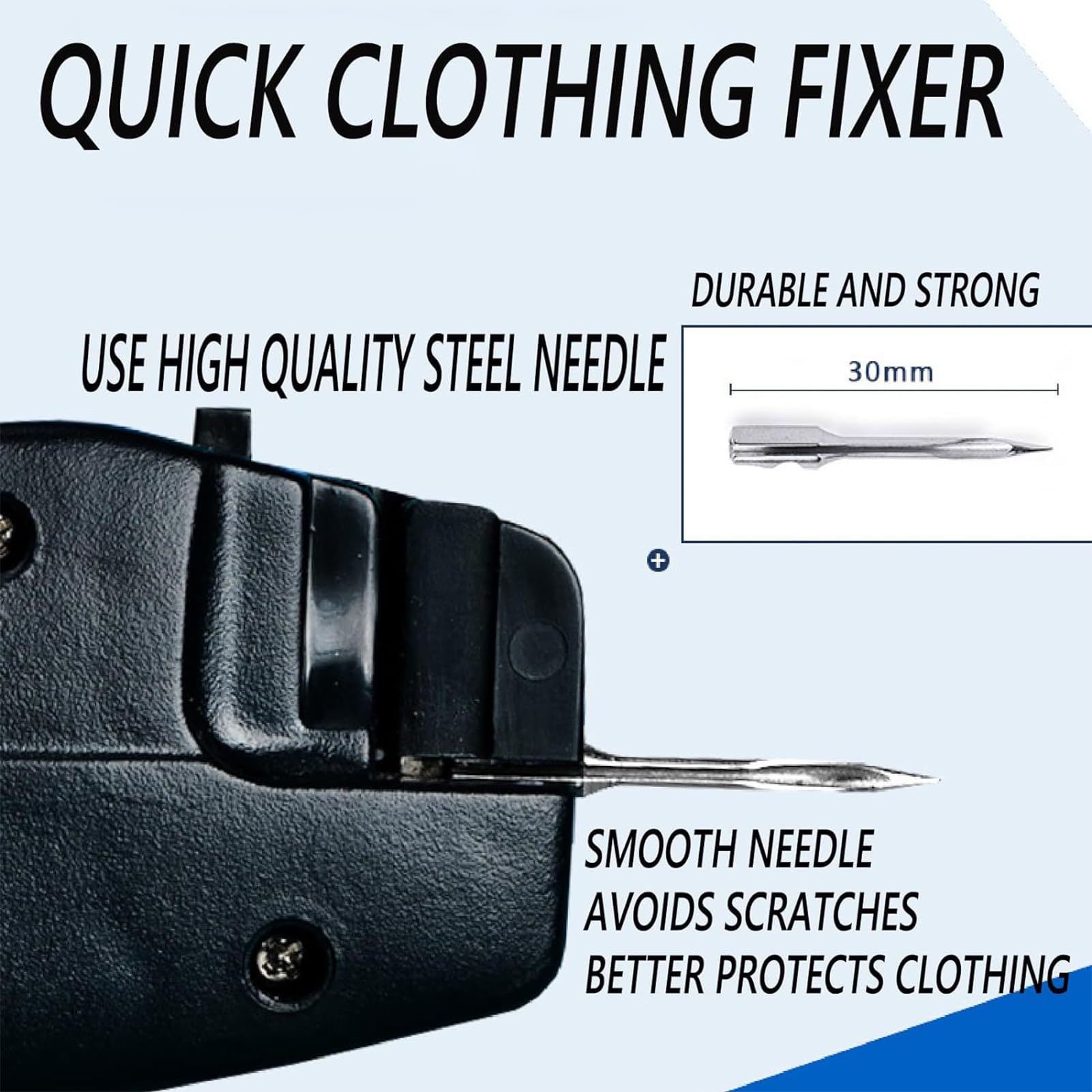 Stitchy Schnelles Fixiergerät für Kleidung, Handnähmaschine Stitchy Quick Clothing Fixer, Stitchy Pistole Quilt Tackerpistole, Mikro Stichpistole, Mikro Tagging-Stichwerkzeug für Kleidung (Schwarz)