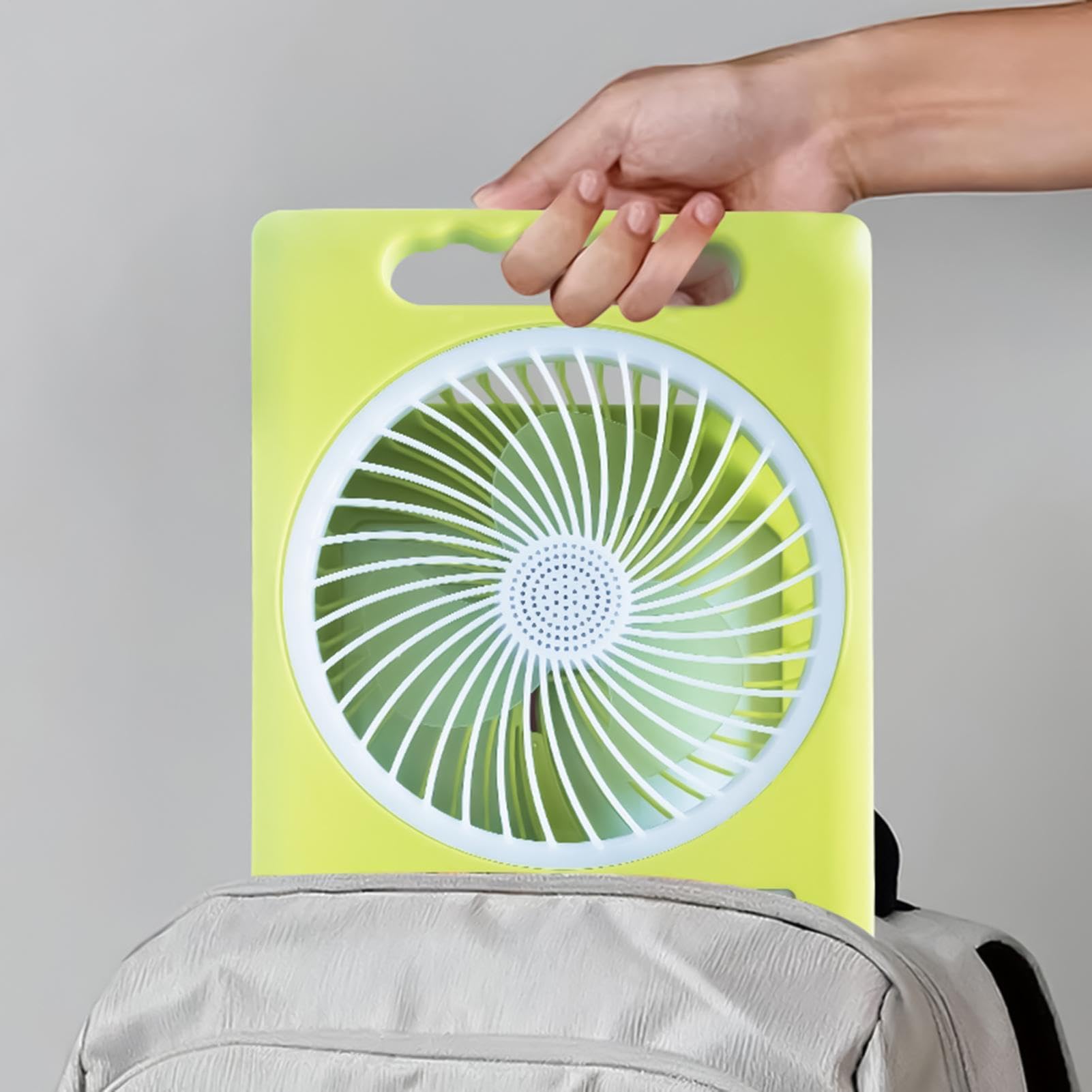 Generico Ventilatori Per Esterni Ricaricabile e Portatile con Luce LED | Ventilatore Solare da Campeggio con Luce per Tende, Esterno, Spiaggia, Festival Estivi, Escursionismo, Casa, Pesca