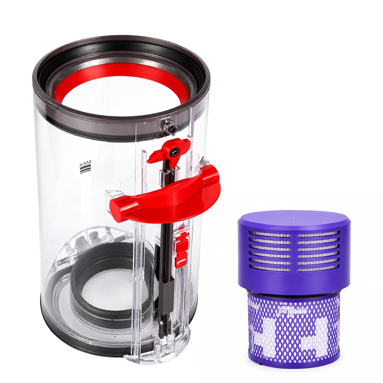 Upgraded Dust Bin Replacement Compatible with Dyson V10 SV12 Animal | Absolute, Canister Bin Part No. 969509-01 with 1 HEPA Filter, Vacuum Cyclone Replacement Parts