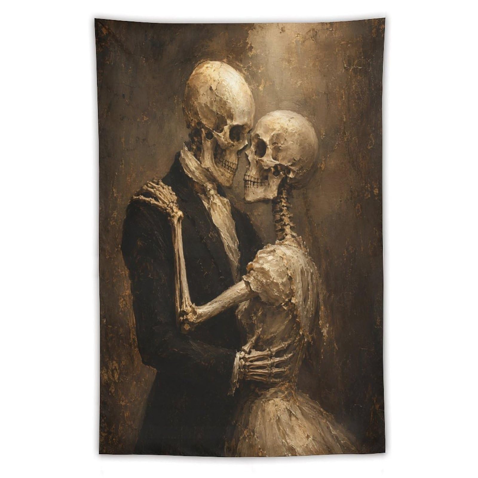 H3B8U2Y5 Skeleton Couple Romantic Portrait Wall Tapestry, Bedroom