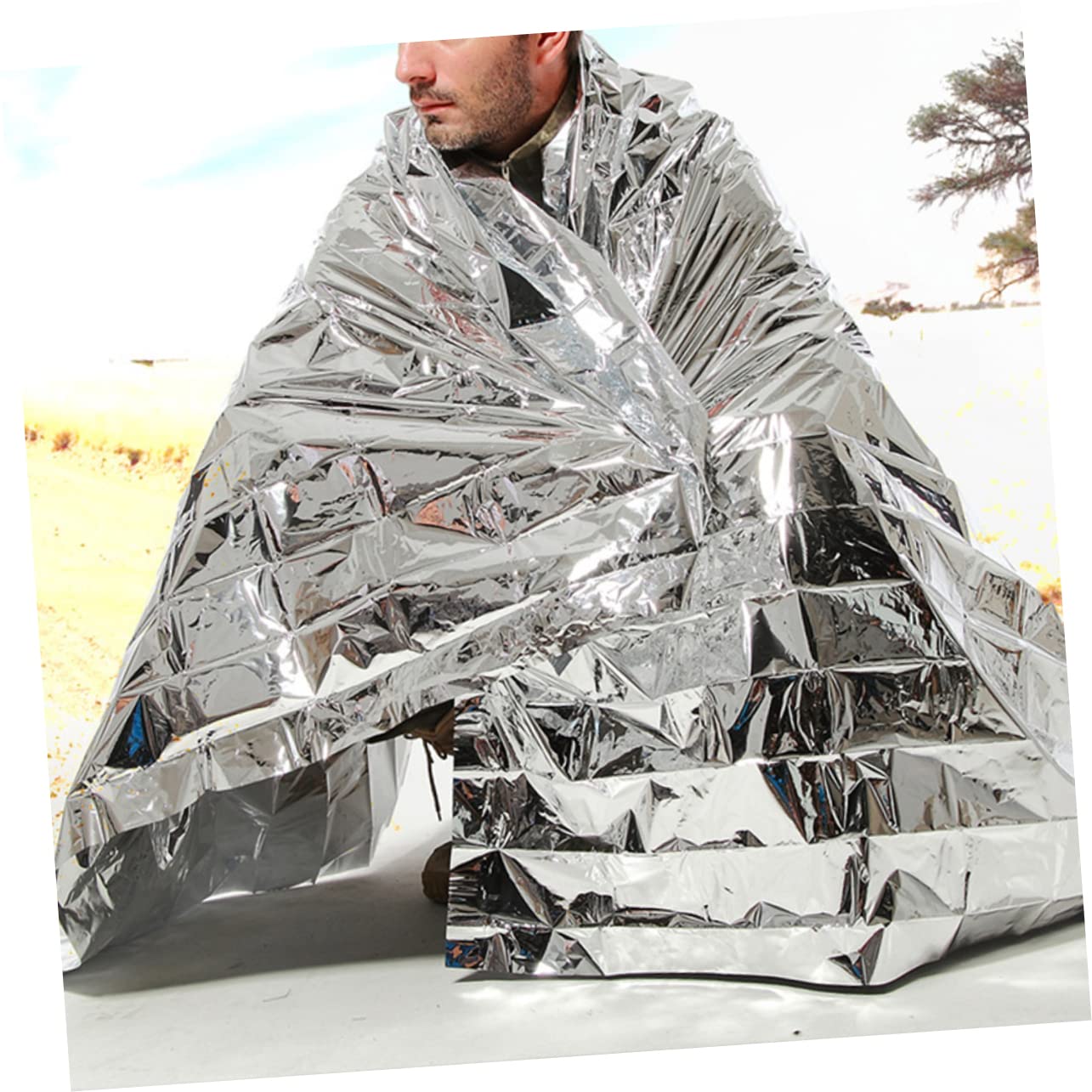 Mikikit Emergency Survival Blanket Reflective Outdoor Safety Blanket for Hiking Climbing Camping Compact Design for Emergency Kit Lightweight Versatile