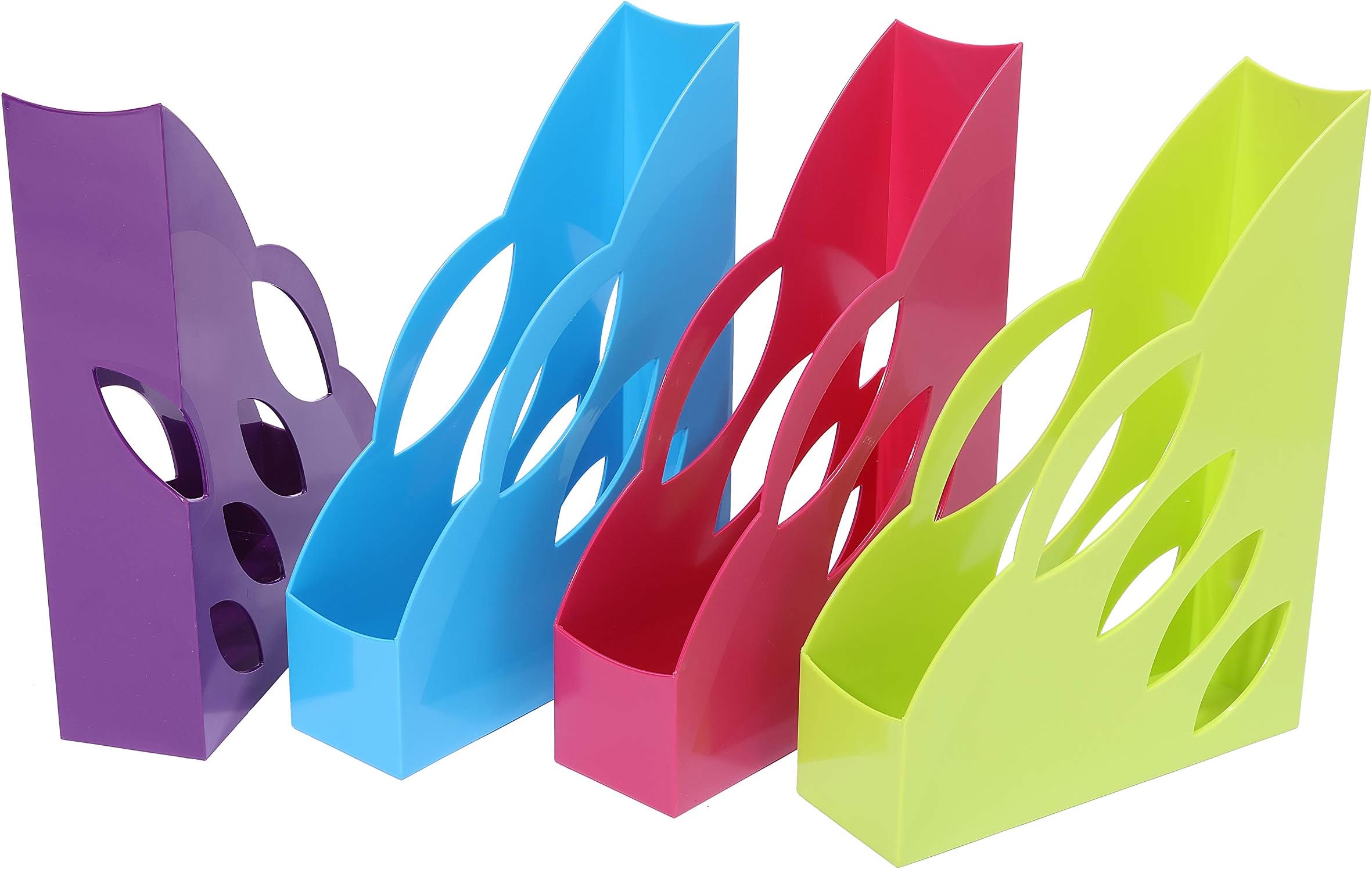 Magazine File A4 Style Assorted Rainbow Colours Pack of 6