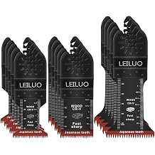 LEILUO 15pcs Japanese Tooth Multi-Tool Blades Fast Cutting Wood Extra Long Vibration Tool Blades for DeWalt Makita and More