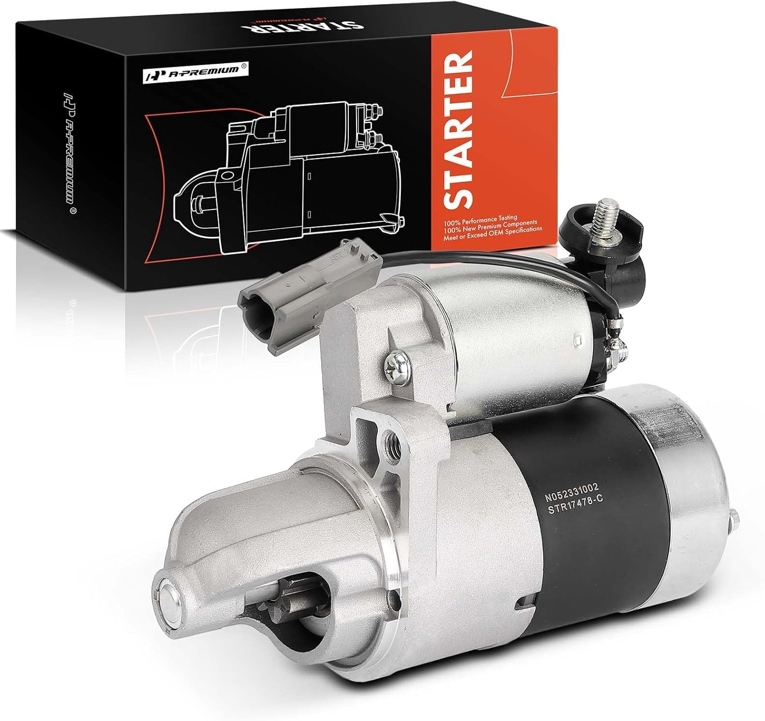 A-Premium Starter Motor Compatible with Nissan Altima 1993 1994 1995 1996 1997 2.4L, 12V 1.2KW 8-Teeth Clockwise, Replace# 233004E100, S114754