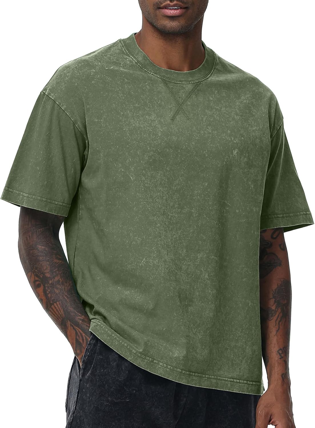 Distressed Oversized Tshirts for Men Vintage Washed Unisex Tees Cotton Casual Hipster Short Sleeve Tops