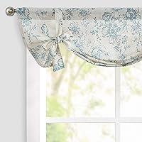 Vista 22 de jinchan Cenefa con estampado floral para ventanas de 36 pulgadas de largo, cenefas de cocina de lino para filtrar la luz campestre, tratamiento